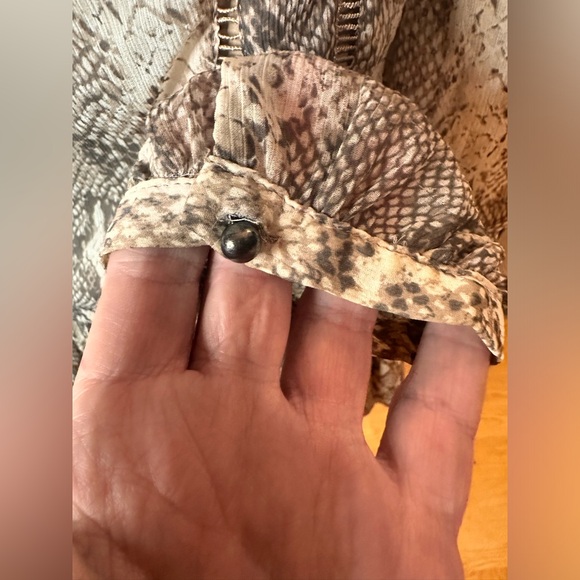 Banana Republic Sheer Snake Skin Print Mini With Tassels Festivals Girlcore Sexy - Picture 5 of 12